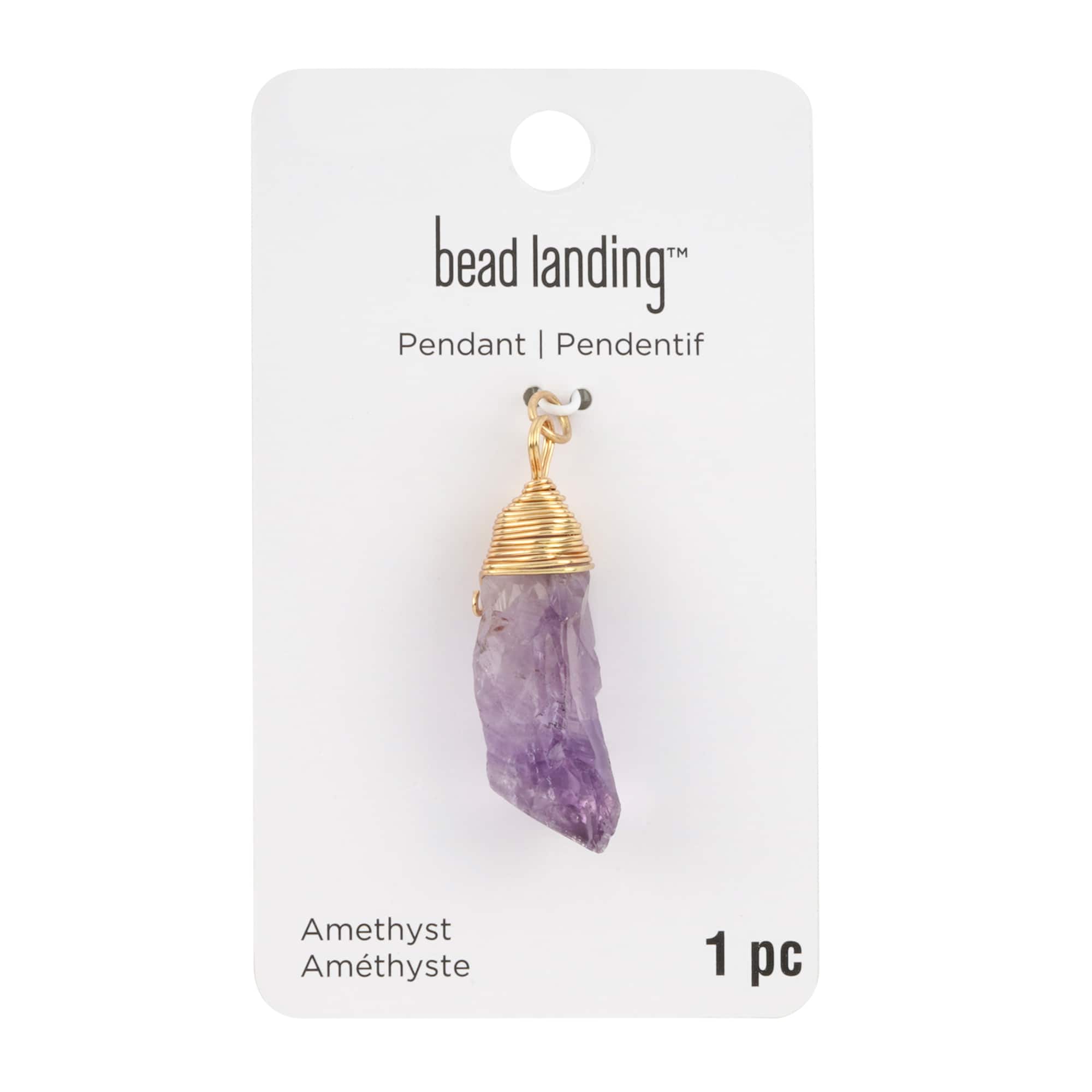 Wire-Wrapped Purple Amethyst Chunk Pendant by Bead Landing™